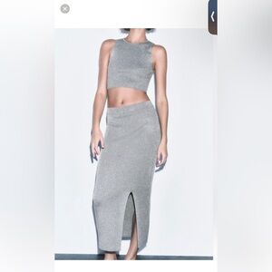 Zara two piece sparkly knit set